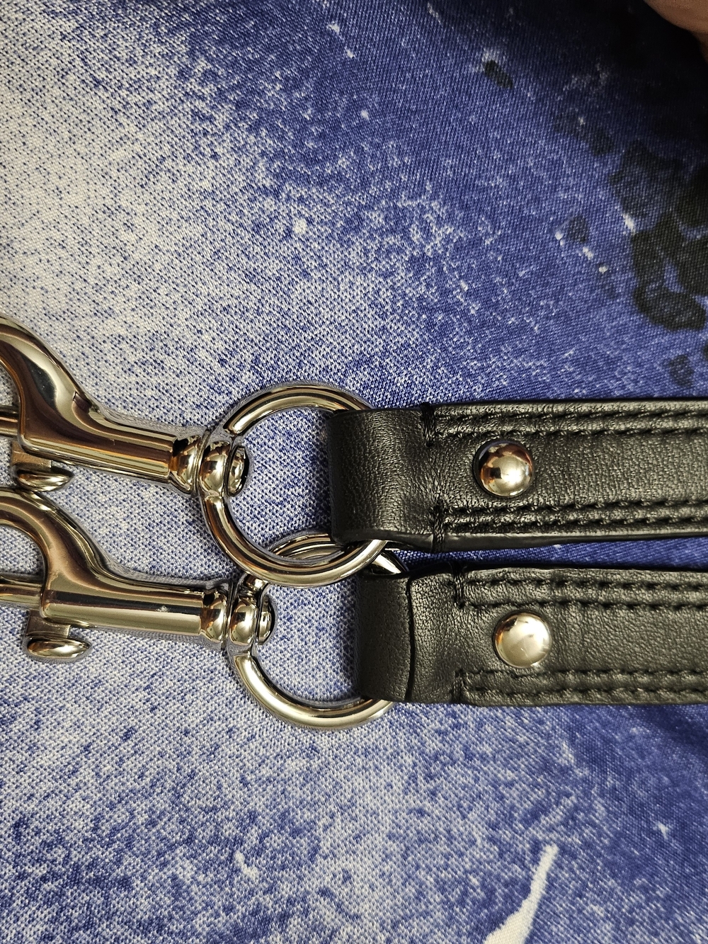 Black Leather Strap with Silver Hardware - Accessory